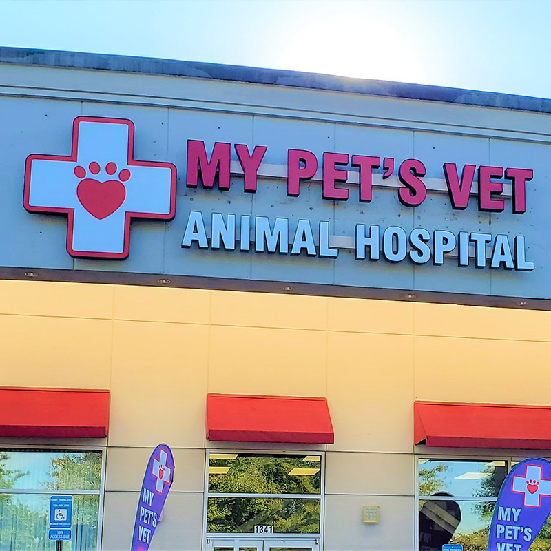 a sign above a store
